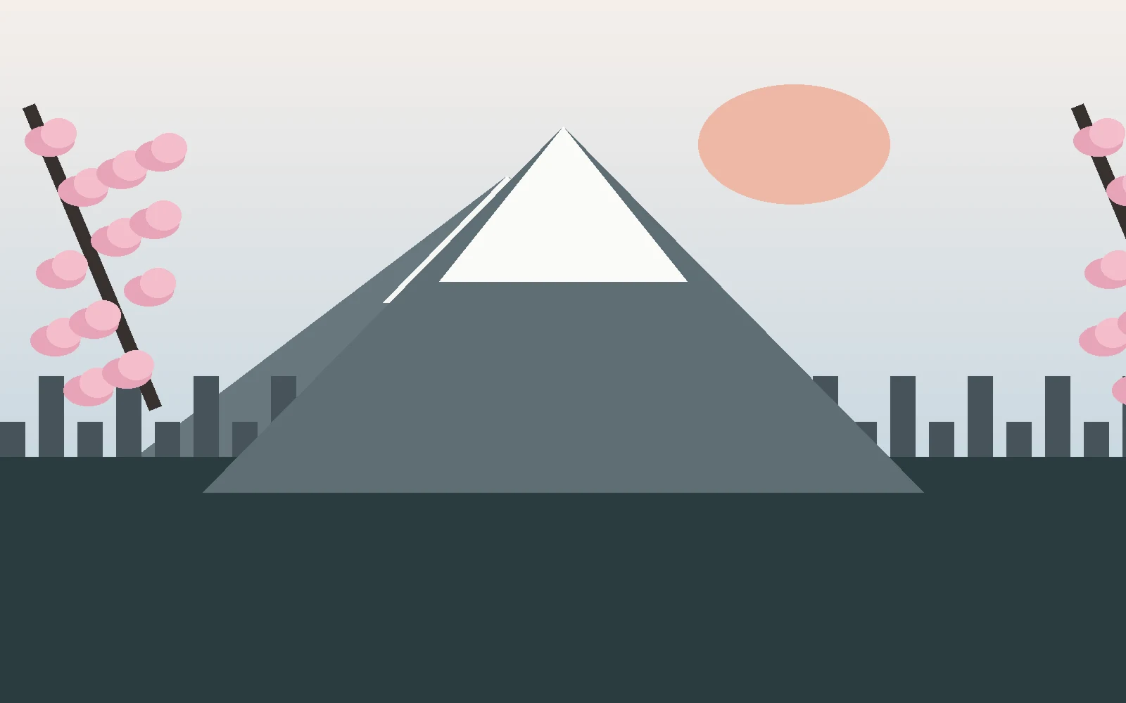 Mount Fuji inspired Japan scene