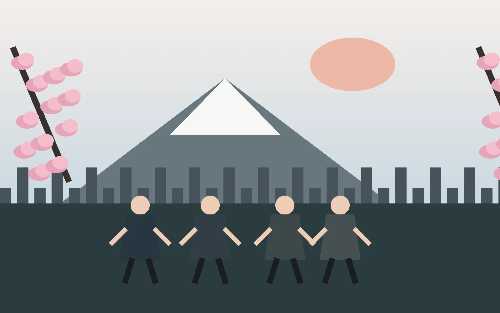 Students in a Japanese-inspired education scene
